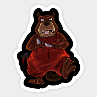 Monster animals - Horror knife beaver Sticker